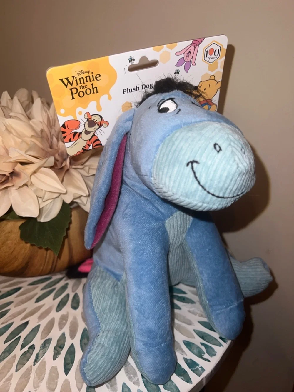 Disney Eeyore Plush Squeaky Dog‎ Toy Winnie the Pooh Blue Donkey NWT
